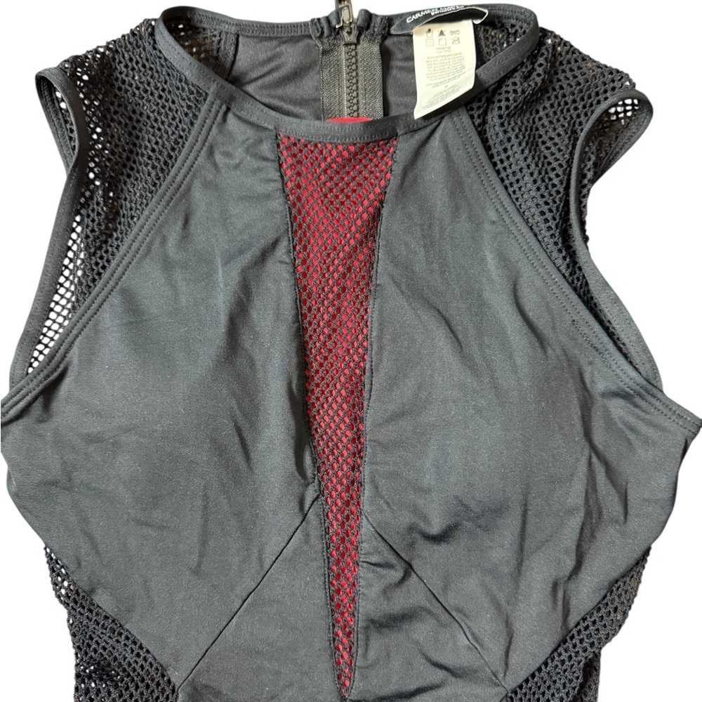 Carmen Marc Valvo City Slick High Neck One Piece Swimsuit - Picture 6 of 7